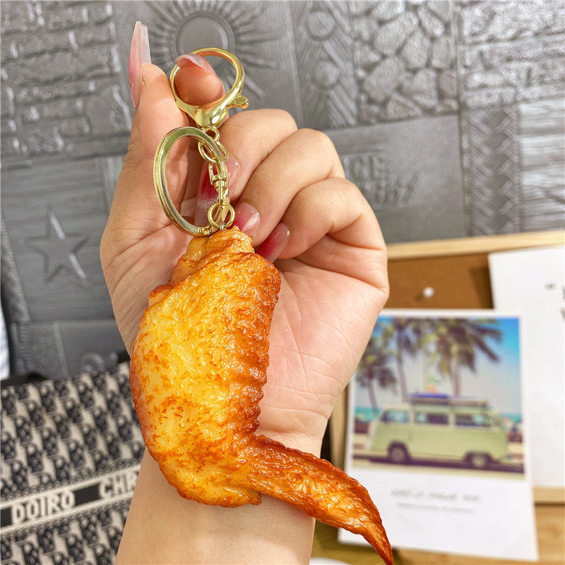 Wholesale BBQ Chicken Wings Beer Night Snack Keychains
